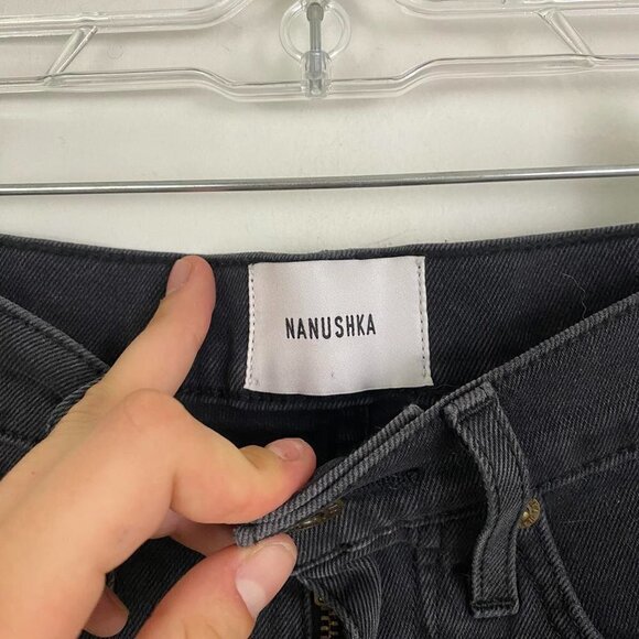 NANUSHKA black Bermuda denim shorts - Picture 4 of 7